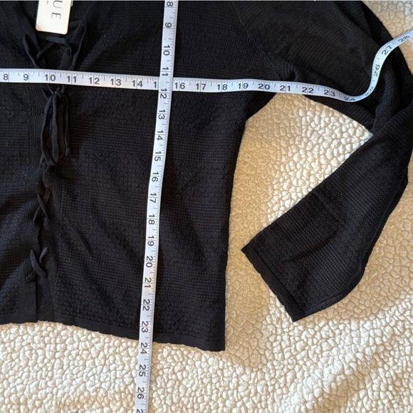 Pinque Black Lace Front Sweater XXL Plus Size Textured Knit Long Sleeve NWT - Picture 13 of 16